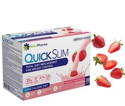 Коктейль Livesta Quick Slim "Клубника со сливками", 30 саше по 23 г 5628 фото