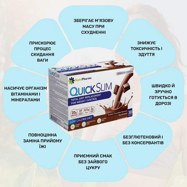 Коктейль Livesta Quick Slim "Подвійний шоколад", 30 саше по 23 г 3568 фото