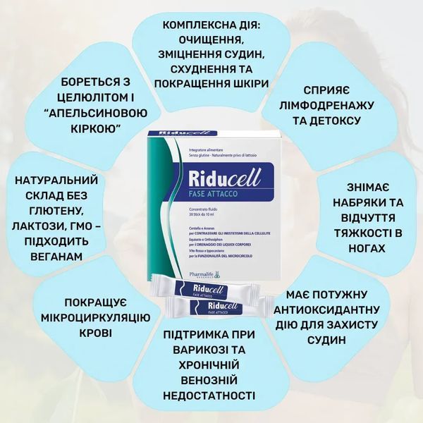 Диетическая добавка Livesta для улучшения микроциркуляции Riducell &laquo;Фаза атаки&raquo;, 30 стиков по 10 мл 10327 фото